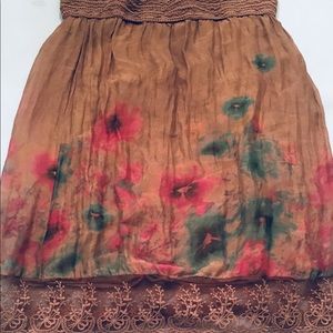 Silk skirt with flowers